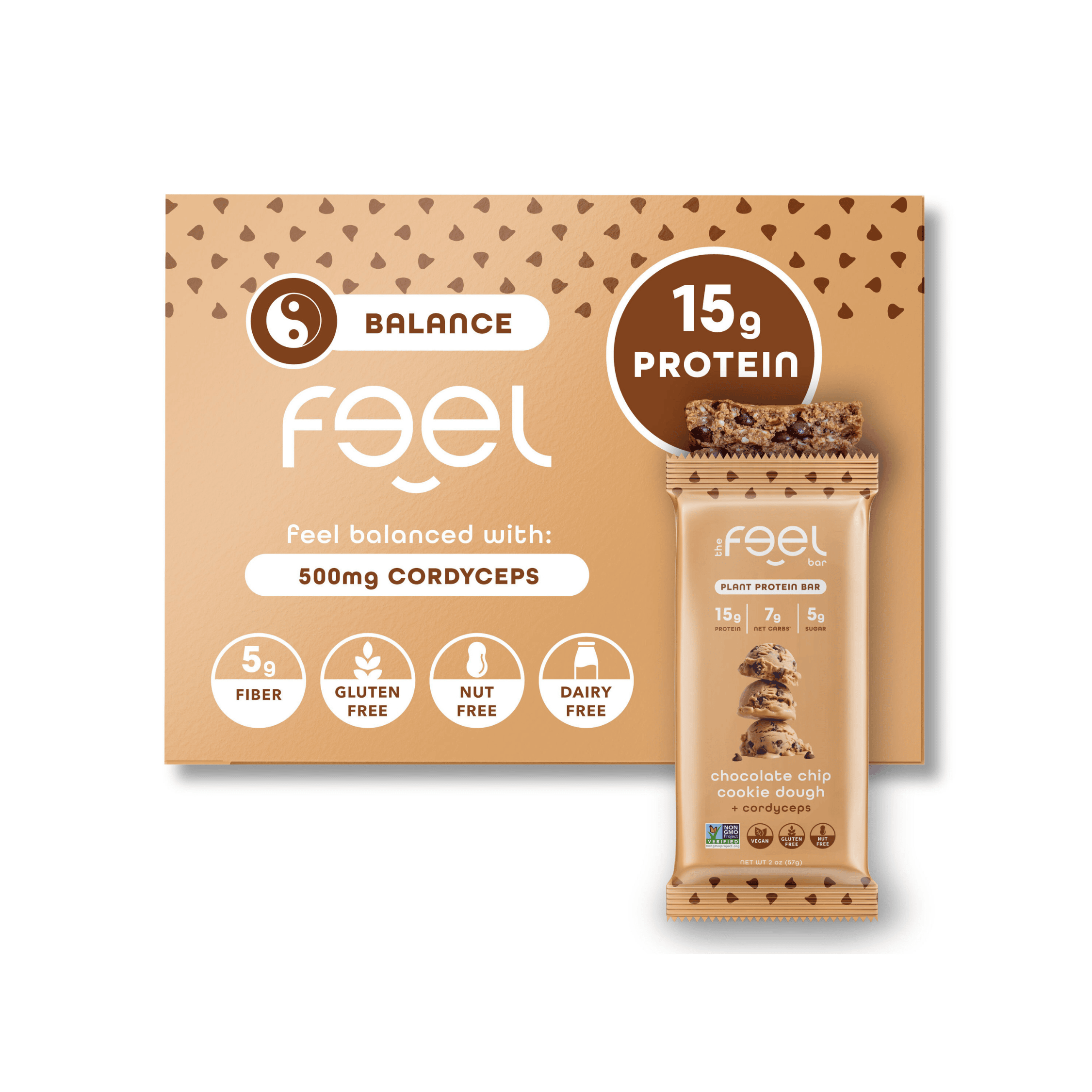 Chocolate Chip Cookie Dough Bars (10-Pack) | The Feel Bar Chocolate Chip Cookie Dough Bars (10-Pack) | The Feel Bar