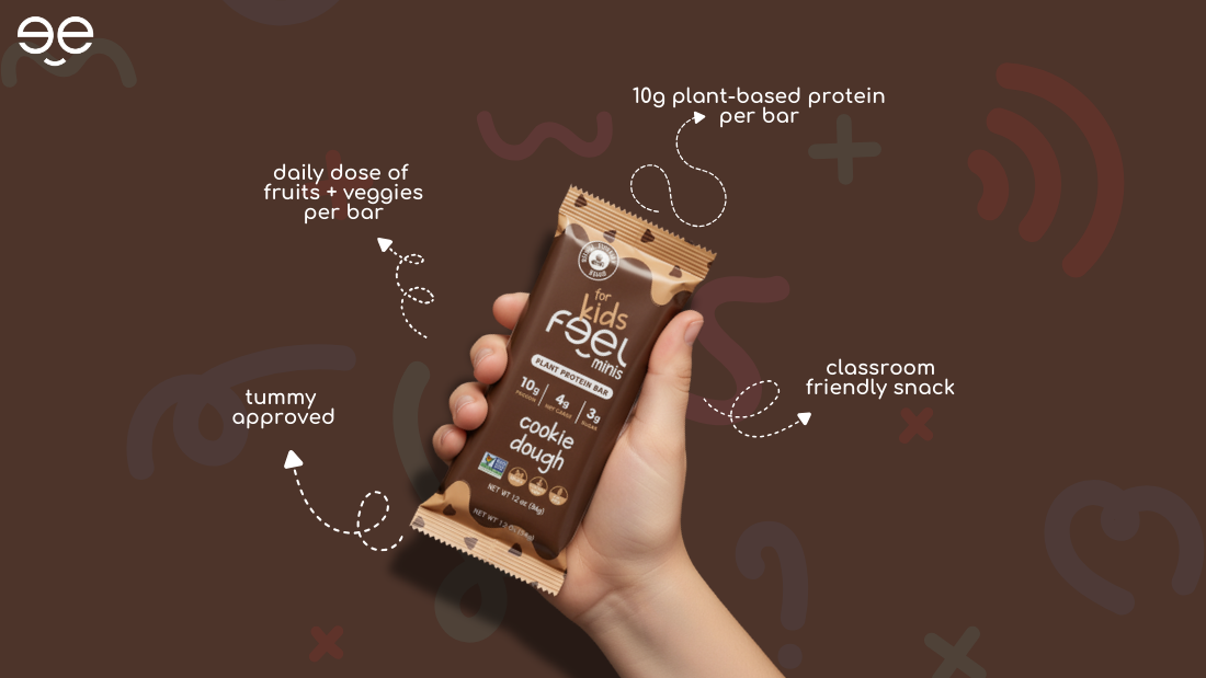Discover The Feel Bar Cookie Dough Minis—a kid-friendly organic plant protein bar with real veggies and fruits, low sugar, and clean ingredients for smart snacking.