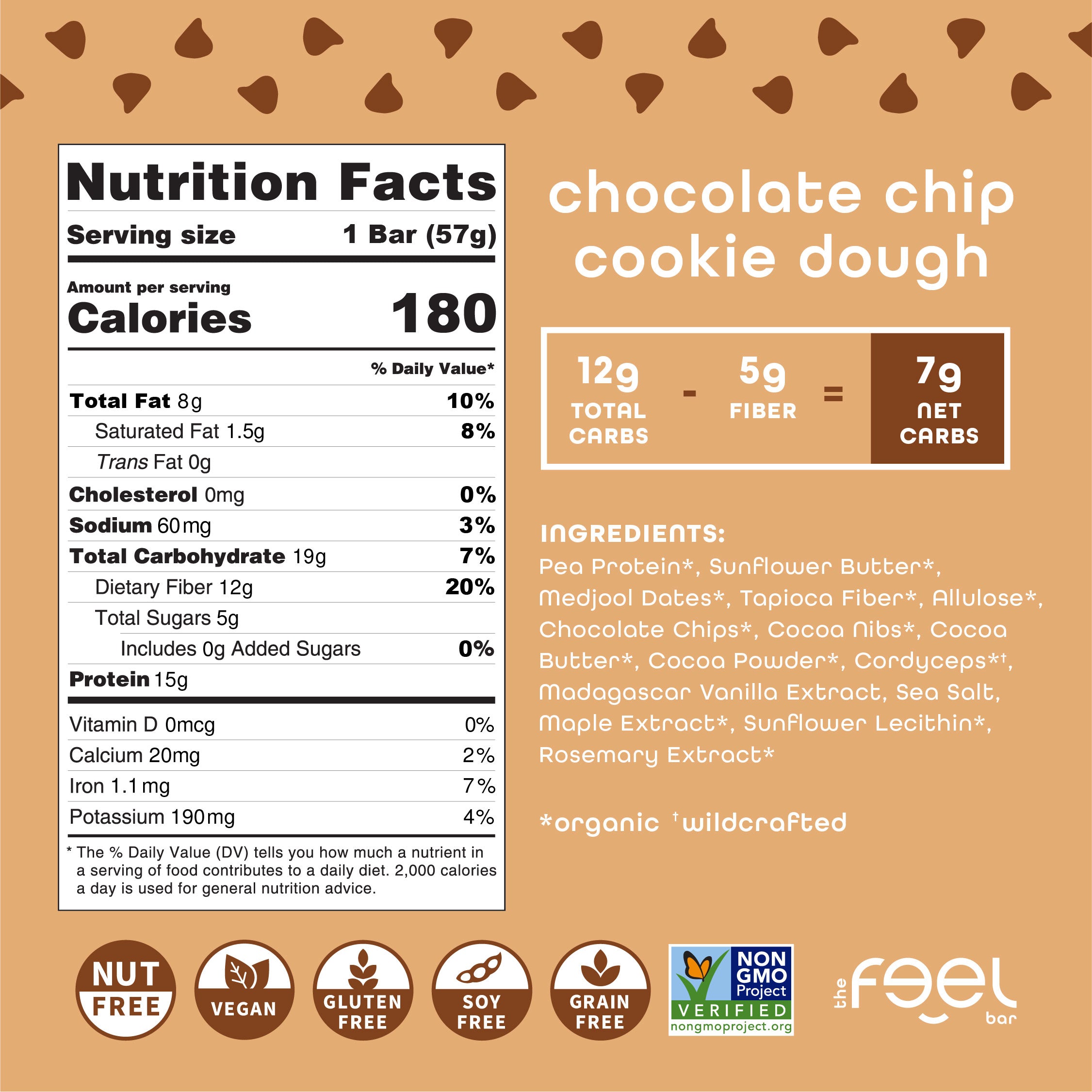 Chocolate Chip Cookie Dough Bars (10-Pack) | The Feel Bar