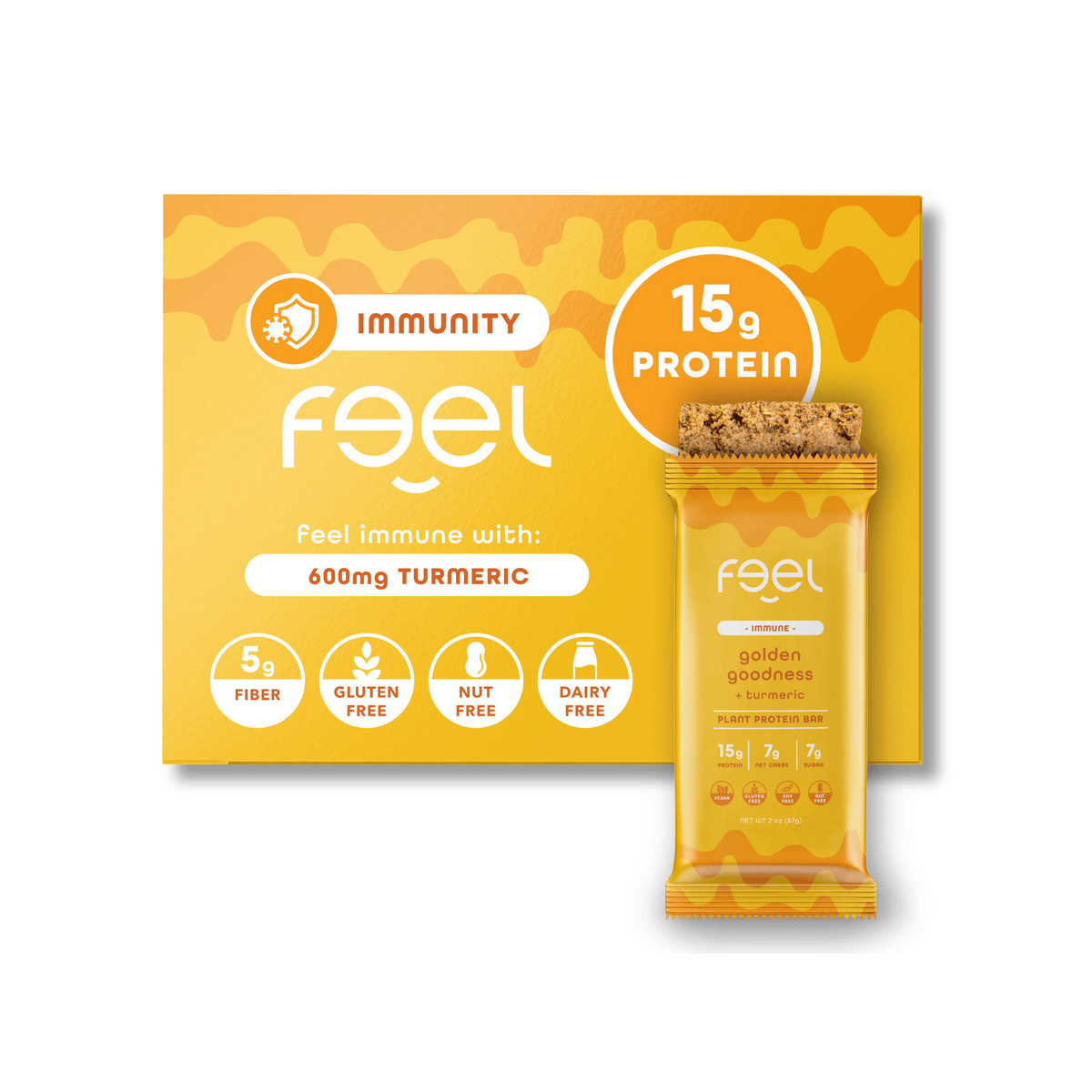 Feel Bars - Golden Goodness - Functional Plant Protein Bars (10 Pack ...